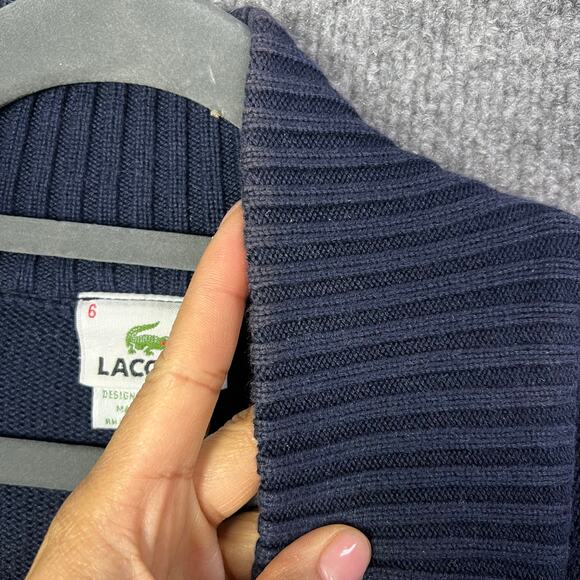 Lacoste Argyle‎ Blue Sweater Knit Full Zip Men's Size 6 - Picture 9 of 12